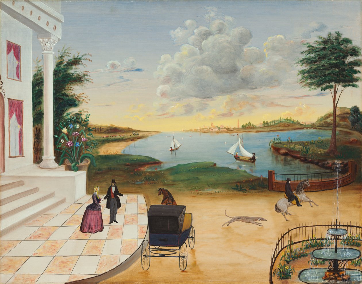 Poistuminen kartanosta tekijältä American 19th Century