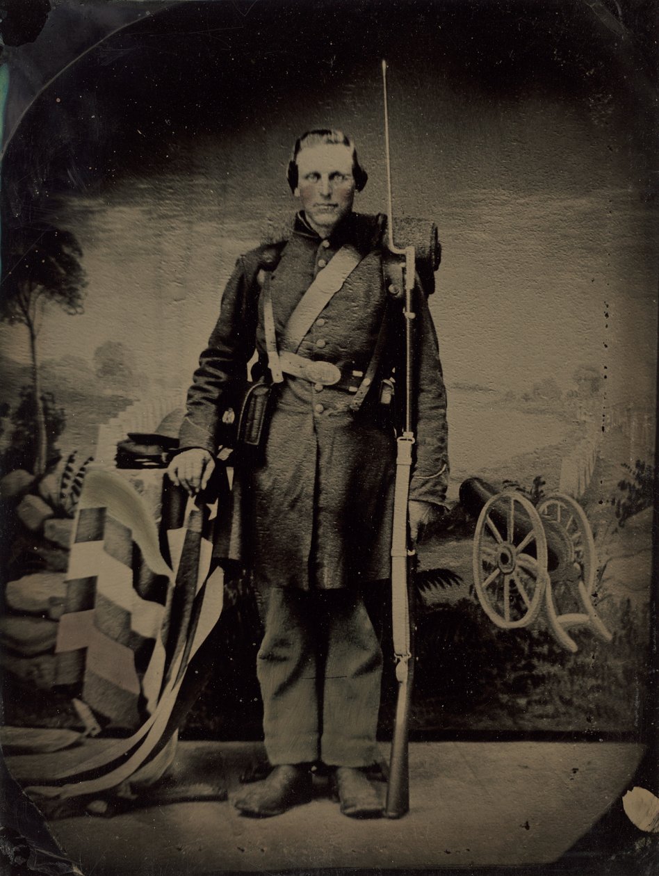Sisällissodan sotilaan muotokuva tekijältä American 19th Century