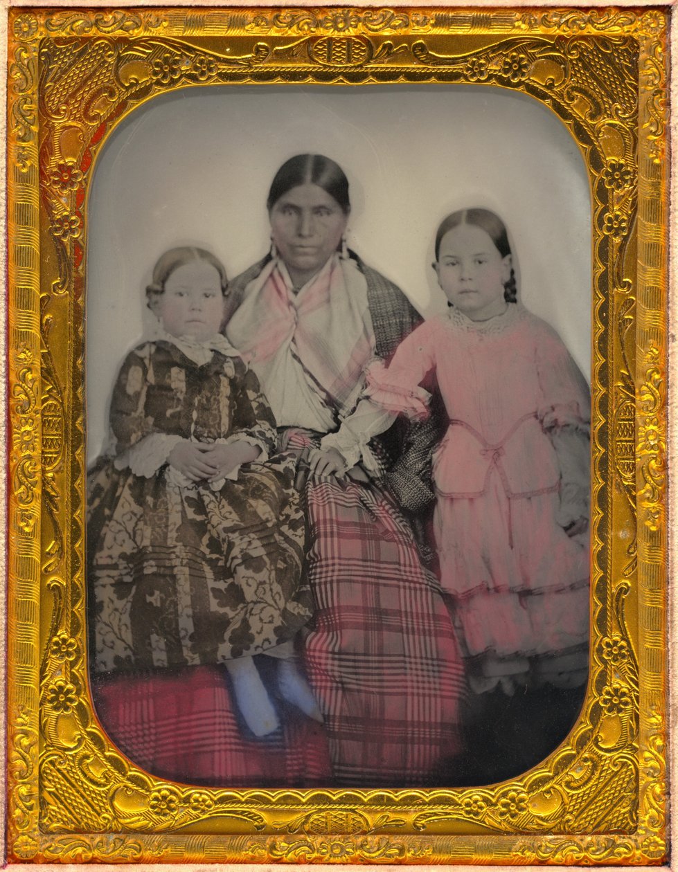 Muotokuva naisesta ja kahdesta tytöstä tekijältä American 19th Century