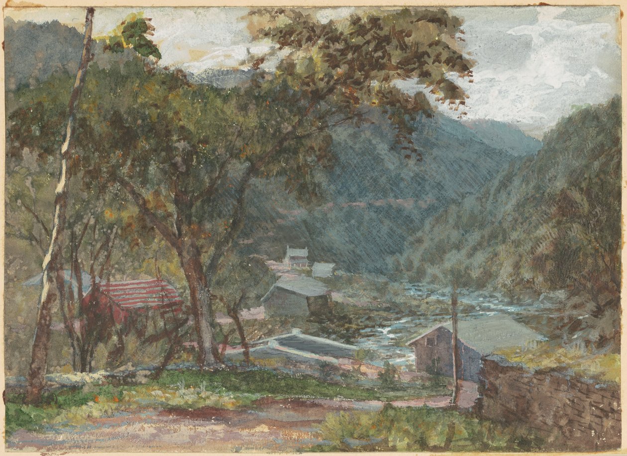 Sisäänkäynti Kaaterskill Cloven Catskill-vuorille tekijältä American 19th Century after John Frederick Kensett