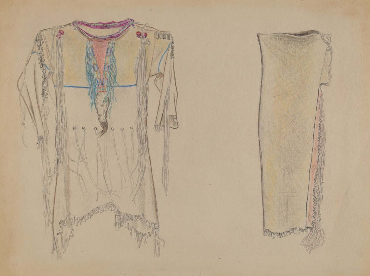 Buckskin paita ja leggingsit tekijältä American 20th Century
