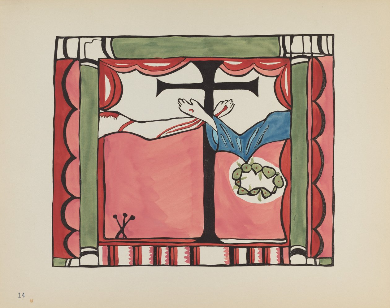 Levy 14: Pääalttaritaulu, Chimayo: Portfoliosta "Spanish Colonial Designs of New Mexico" tekijältä American 20th Century