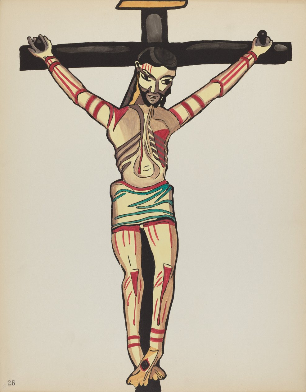Levy 26: Kristus ristiinnaulittu, Taos: Portfoliosta "Spanish Colonial Designs of New Mexico" tekijältä American 20th Century