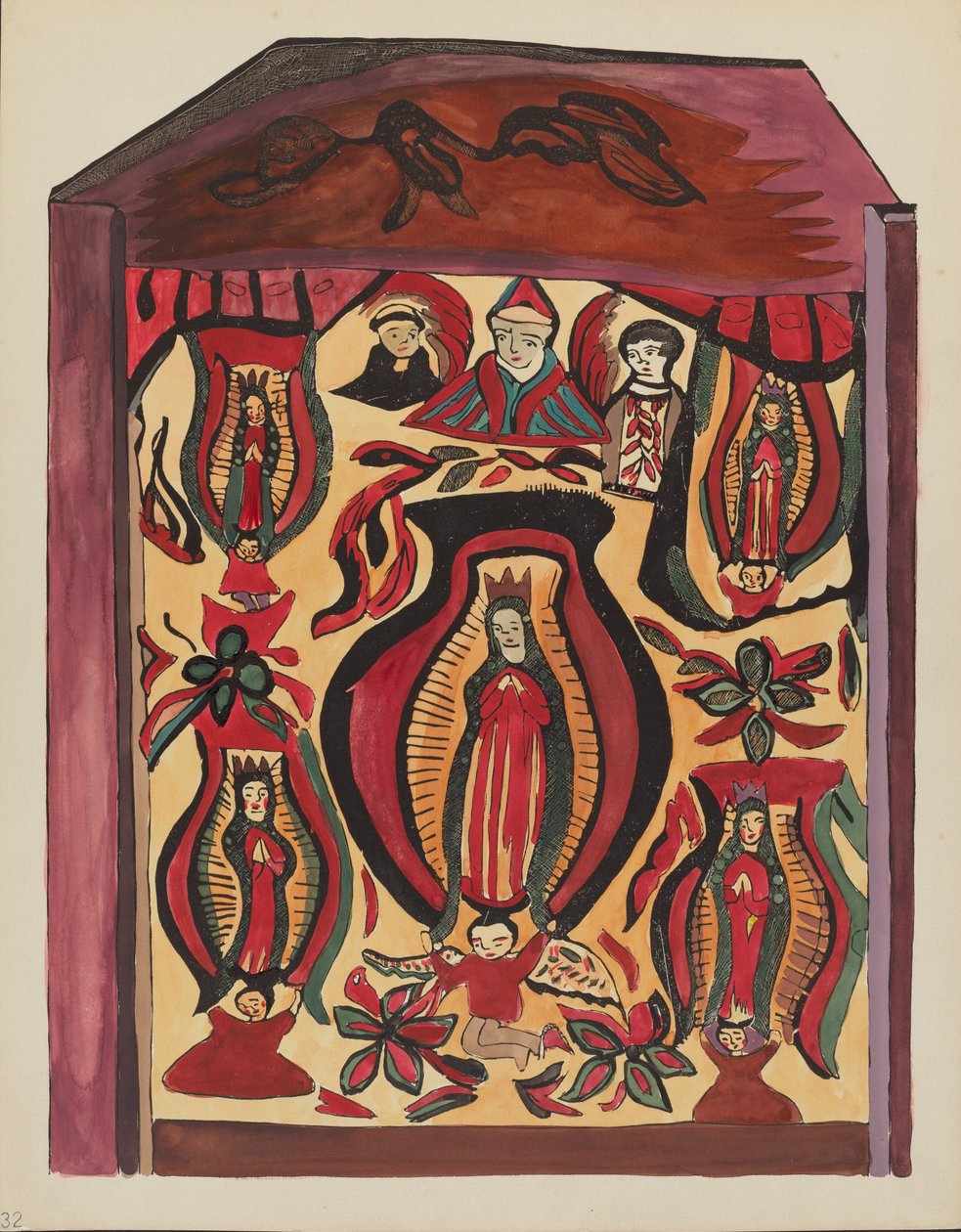 Levy 32: Our Lady of Guadalupe: Portfoliosta "Uuden Meksikon espanjalaiset siirtomaamallit" tekijältä American 20th Century