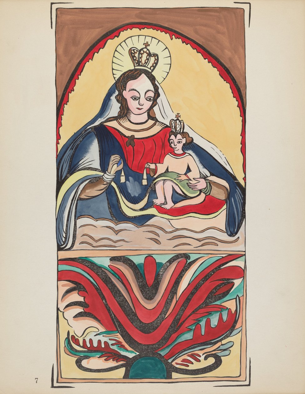Levy 7: Our Lady of Mt. Carmel: Portfoliosta "Spanish Colonial Designs of New Mexico" tekijältä American 20th Century