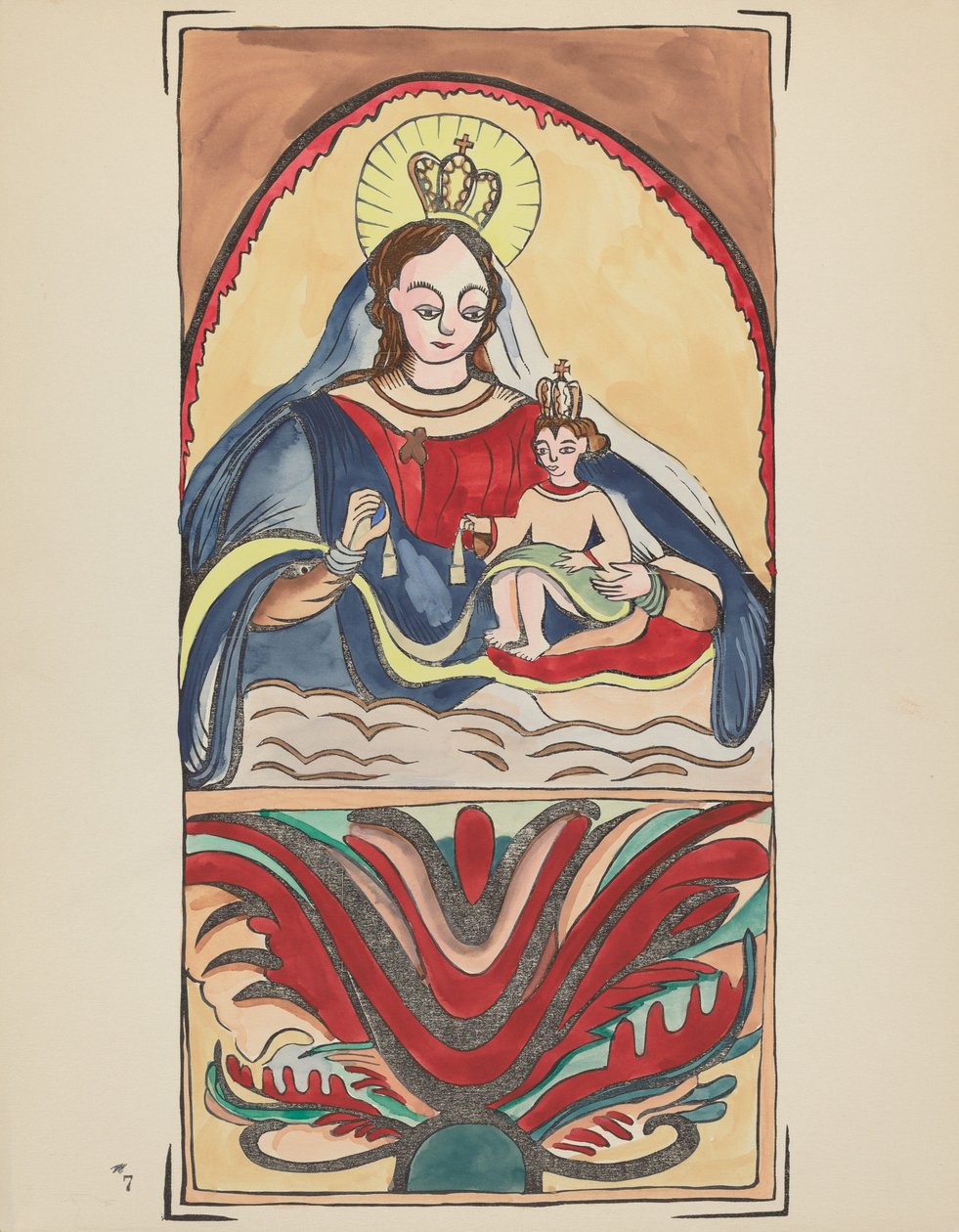 Levy 7: Our Lady of Mt. Carmel: Portfoliosta "Spanish Colonial Designs of New Mexico" tekijältä American 20th Century