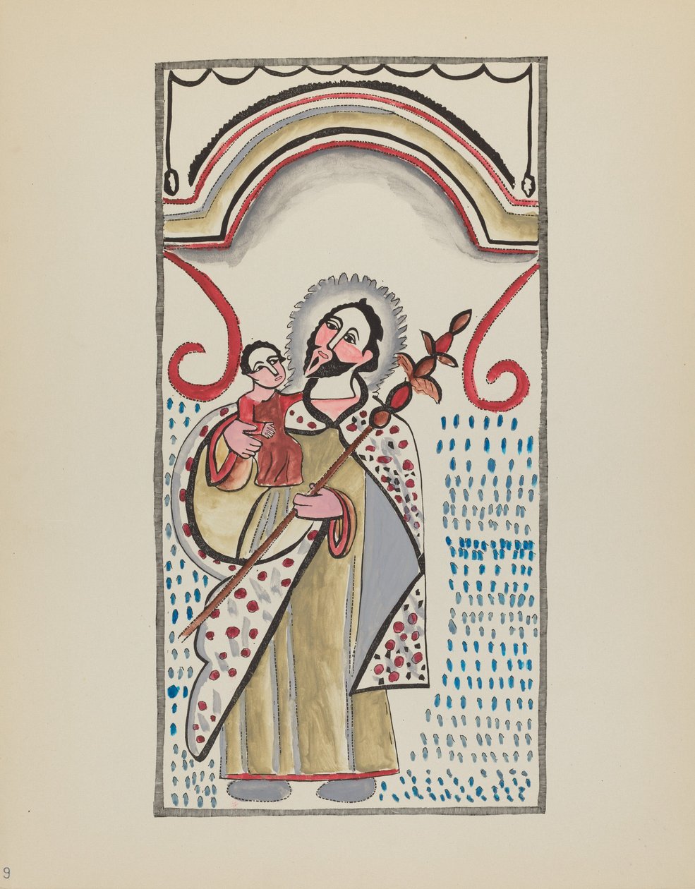 Levy 9: Saint Joseph & Child: Portfoliosta "Uuden Meksikon espanjalaiset siirtomaamallit" tekijältä American 20th Century