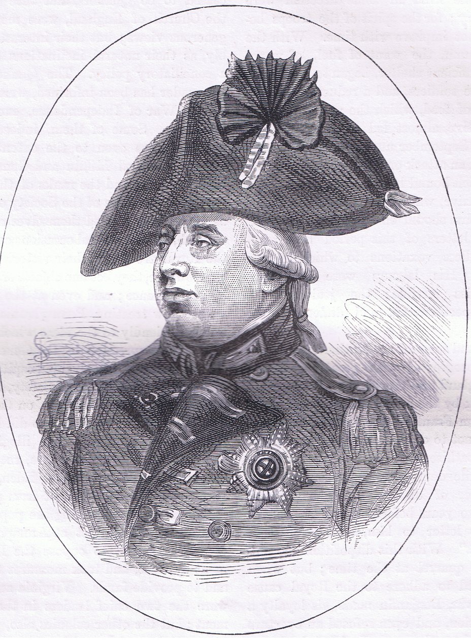 Kuningas Yrjö III, kuvitus Cassells History of the United Statessta, julkaisija Cassell, Petter & Galpin, n. 1900 (litho) tekijältä American English school