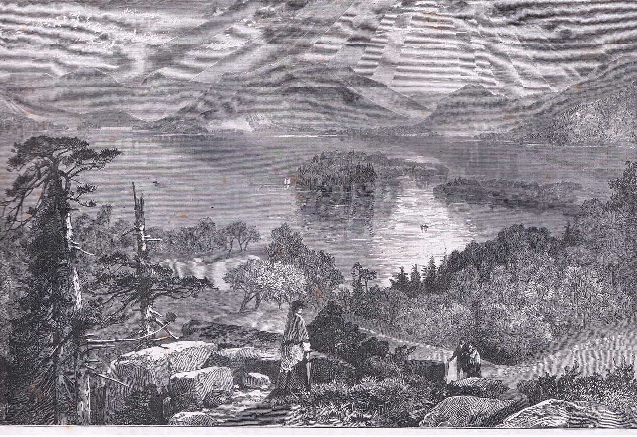 Long Island, Lake George, kuvitus Cassells History of the United Statessta, julkaisija Cassell, Petter & Galpin, n. 1900 (litho) tekijältä American English school