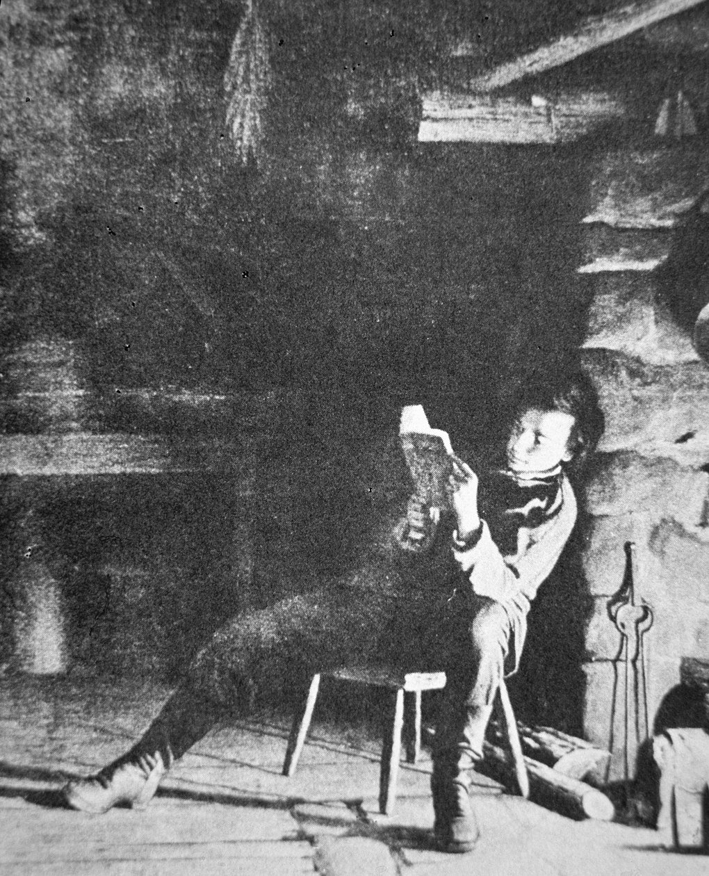 Abraham Lincoln (1809-65) nuorena poikana (m/w kuva) tekijältä American Photographer