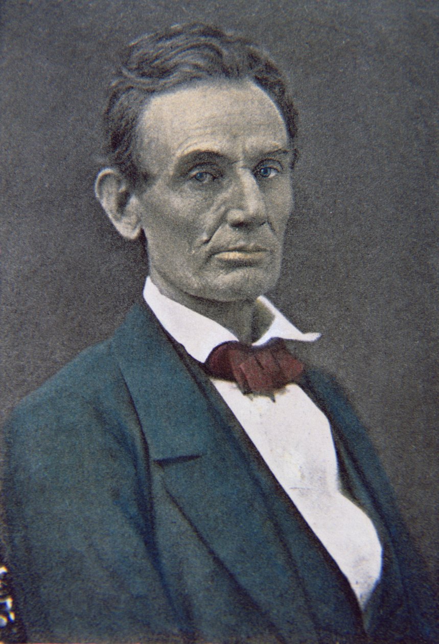 Abraham Lincoln (1809-65) c.1860 (foto tenyida) finlandès tekijältä American Photographer