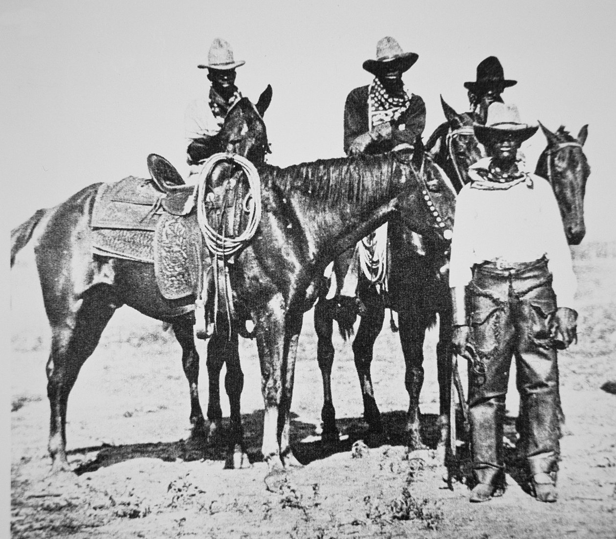 Mustat cowboyt Bonhamissa, Texas, noin 1890 (s/w valokuva). tekijältä American Photographer
