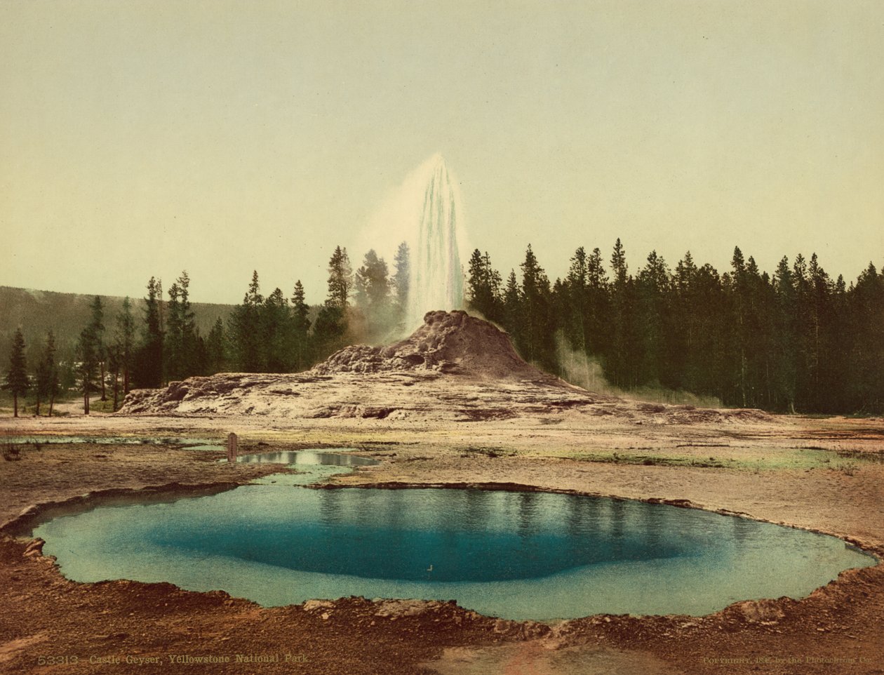 Castle Geyser, Yellowstonen kansallispuisto, n. 1898 (valokuva) tekijältä American Photographer