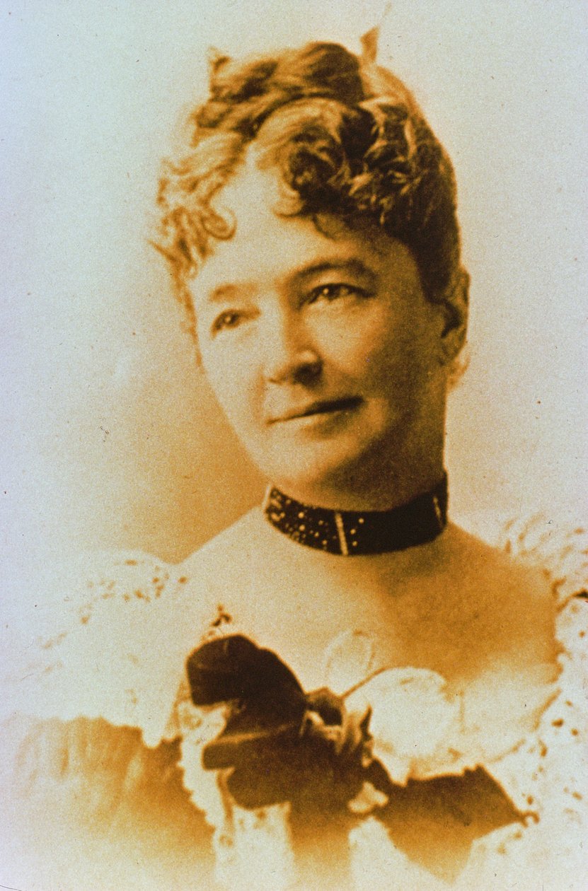 Elizabeth Bacon Custer (1842-1933) kenraali George A. Custerin (1839-76) vaimo (m/v kuva) tekijältä American Photographer
