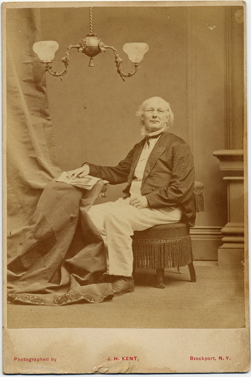 Horace Greeley (1811-72), yhdysvaltalainen poliitikko ja sanomalehtitoimittaja, kuva J H Kent, Brockport, New York (albumikuva) tekijältä American Photographer