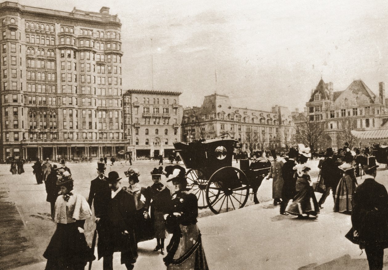 Plaza-hotellin edessä, New York City, 1896 tekijältä American Photographer