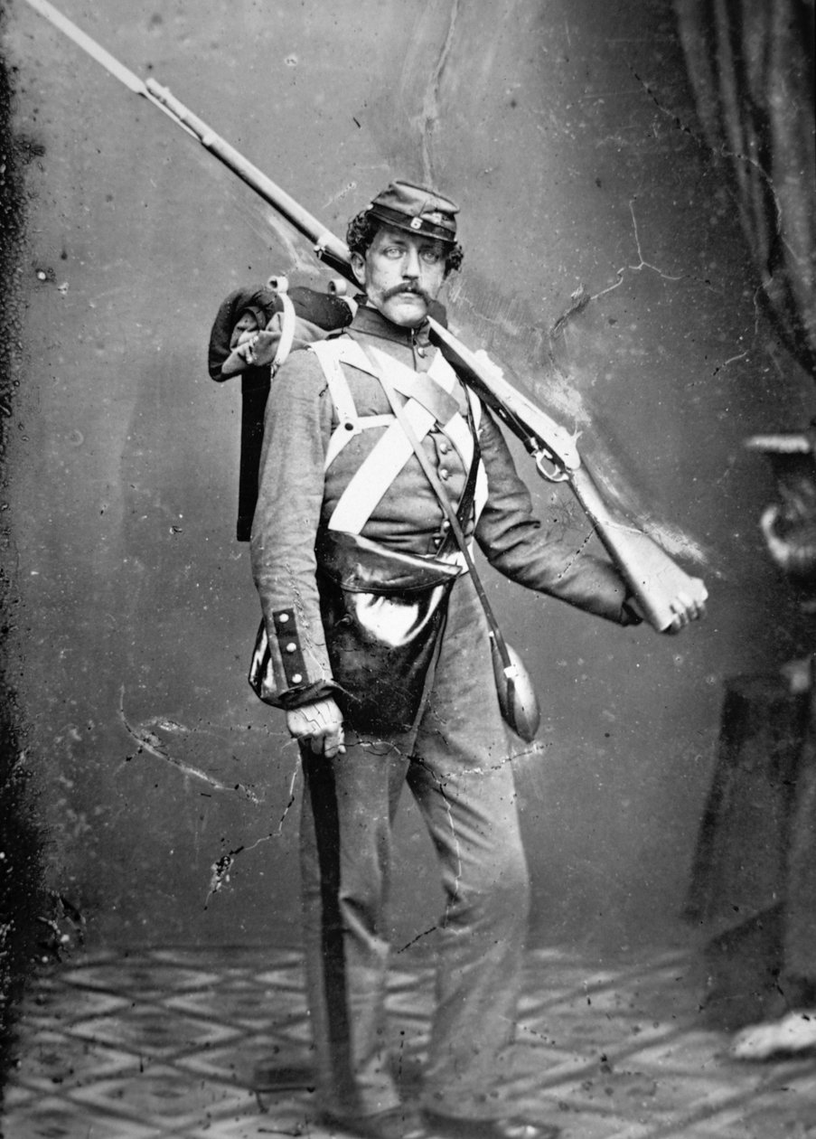 New Yorkin osavaltion miliisi lyömäkivääri-musketti kanssa (m/w kuva) tekijältä American Photographer