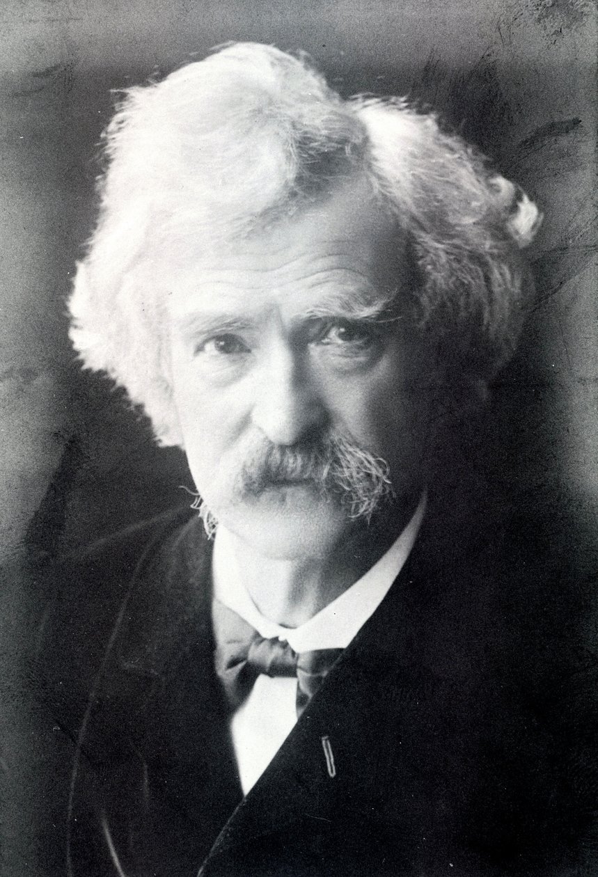 Mark Twainin (1835-1910) muotokuva. tekijältä American Photographer