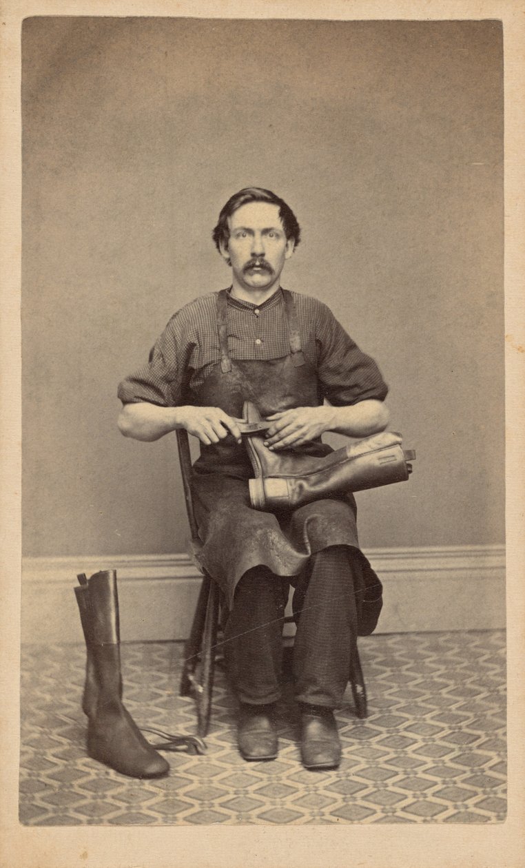 Saappaansepän muotokuva,c. 1863 (kuva) tekijältä American Photographer