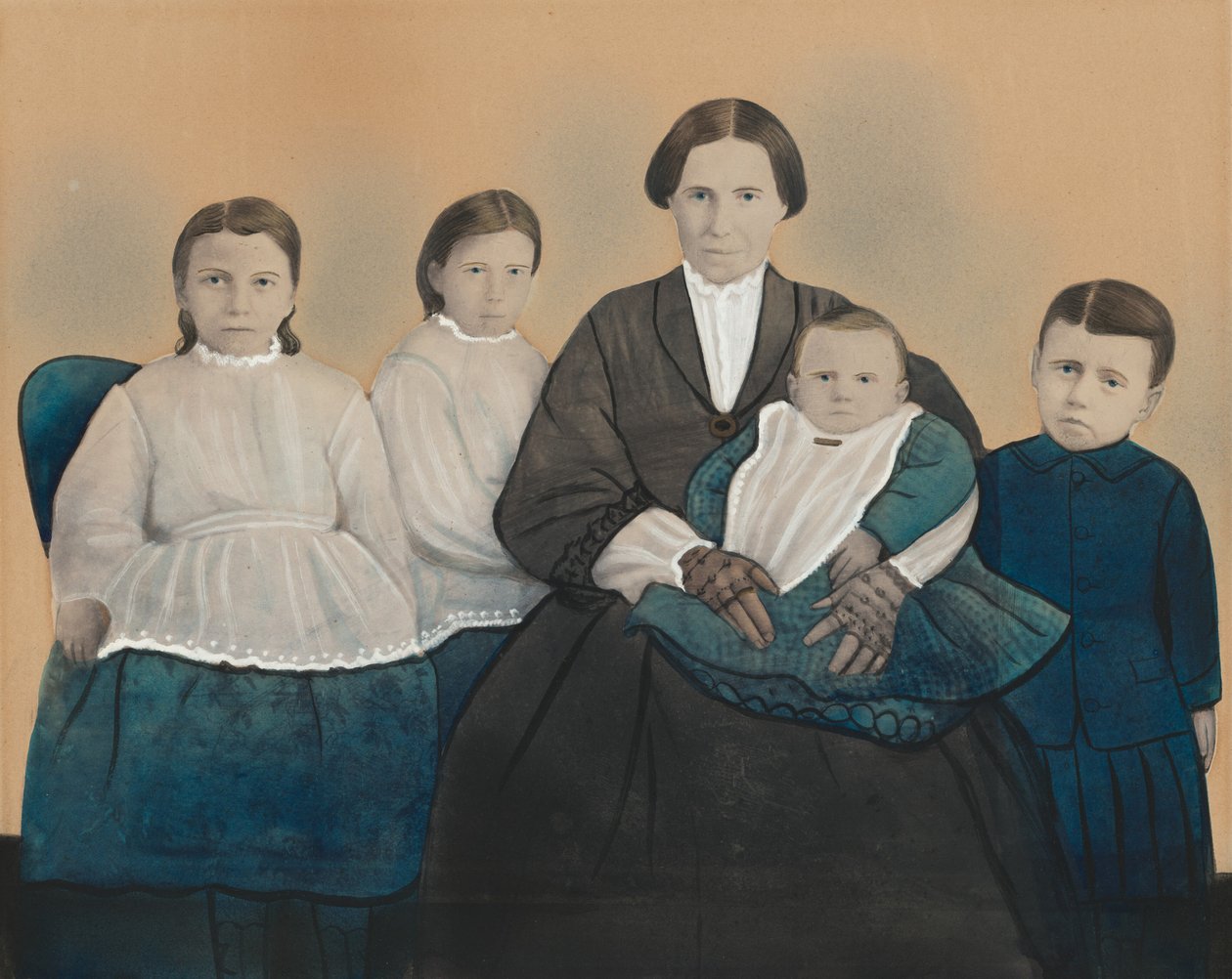 Muotokuva äidistä ja neljästä lapsesta,1850-luku (kuva) tekijältä American Photographer