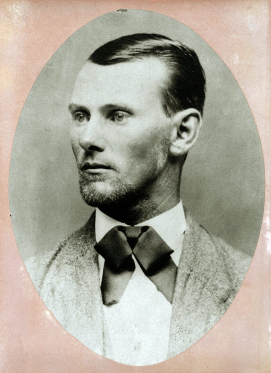 Rikollinen Jesse Jamesin (1847-1882) muotokuva vähän ennen hänen kuolemaansa. Valokuvaus 1882. tekijältä American Photographer