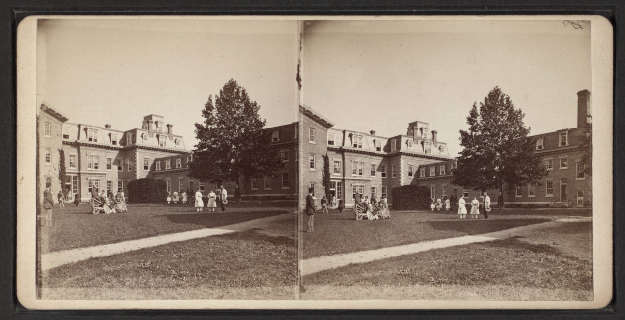 Stereoskooppiset näkymät Oneida-yhteisöstä, n. 1870 (mv/w kuva) tekijältä American Photographer