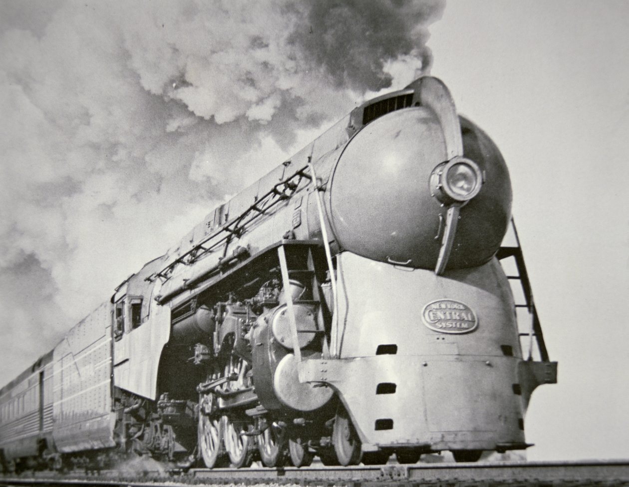 New Yorkin keskusjärjestelmän "Empire State Express" vuonna 1938 (b/w kuva) tekijältä American Photographer
