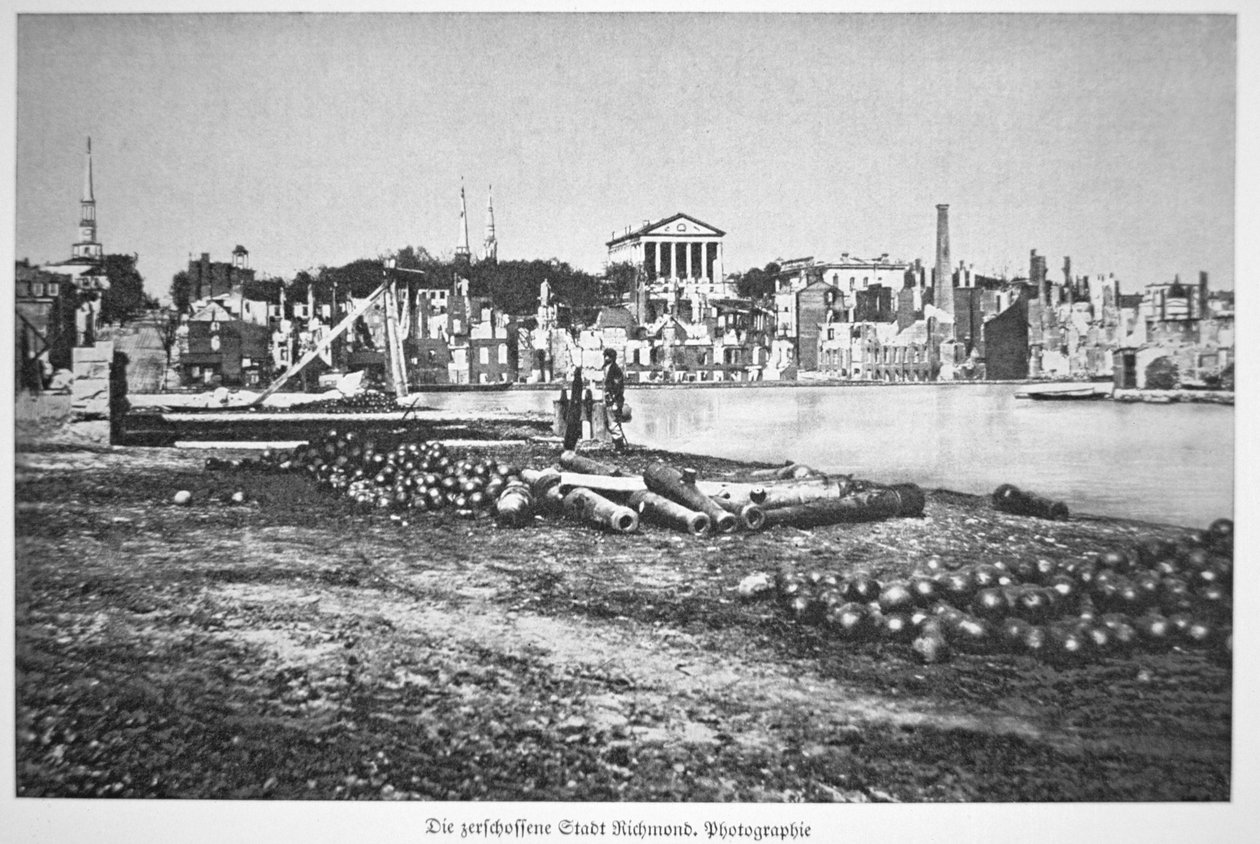 Richmondin rauniokaupunki, Virginia, sodan lopussa (m/w kuva) tekijältä American Photographer