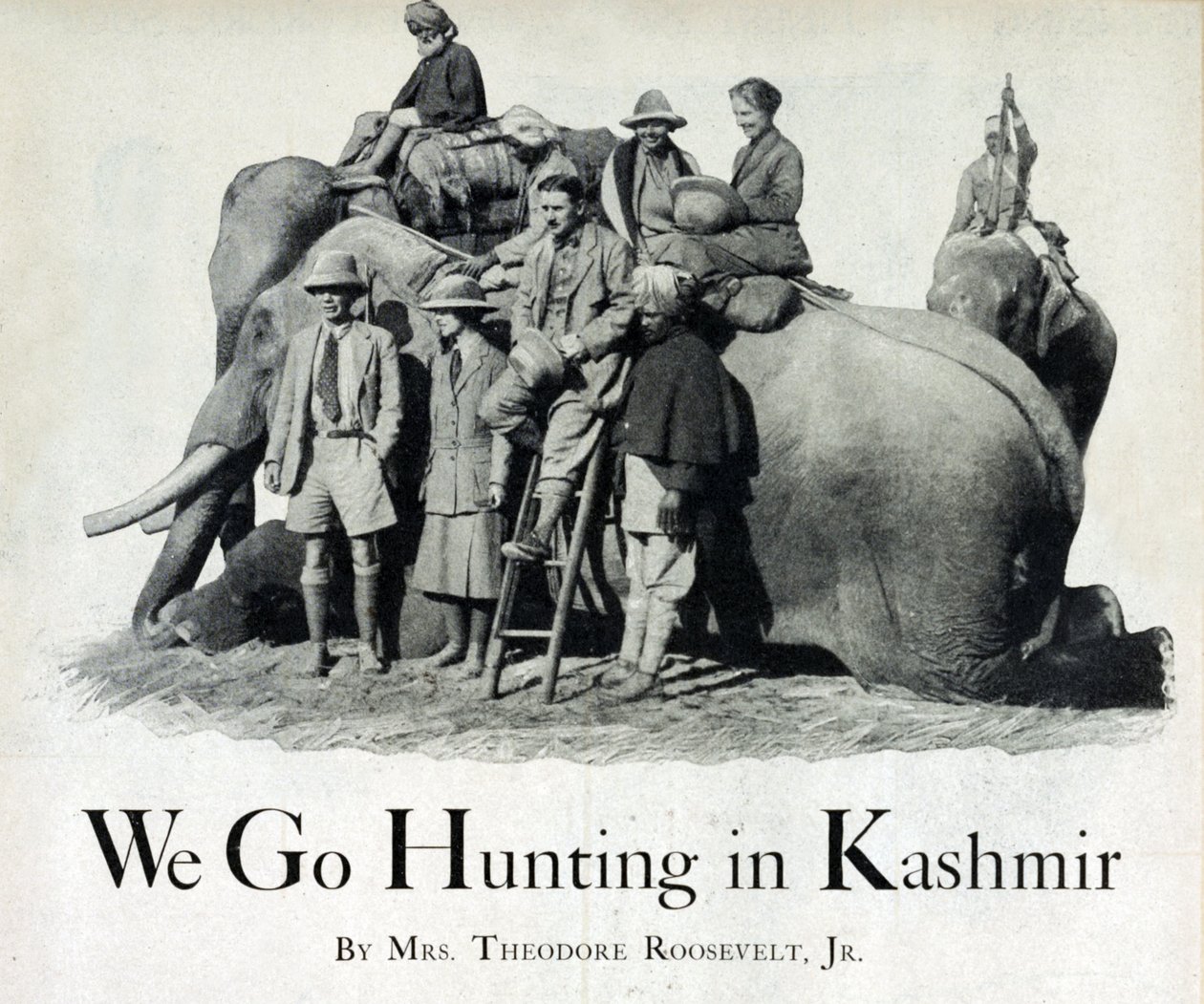Theodore Roosevelt III ja Eleanor Butler Alexander-Roosevelt metsästämässä Kashmirissa, 1925 tekijältä American Photographer