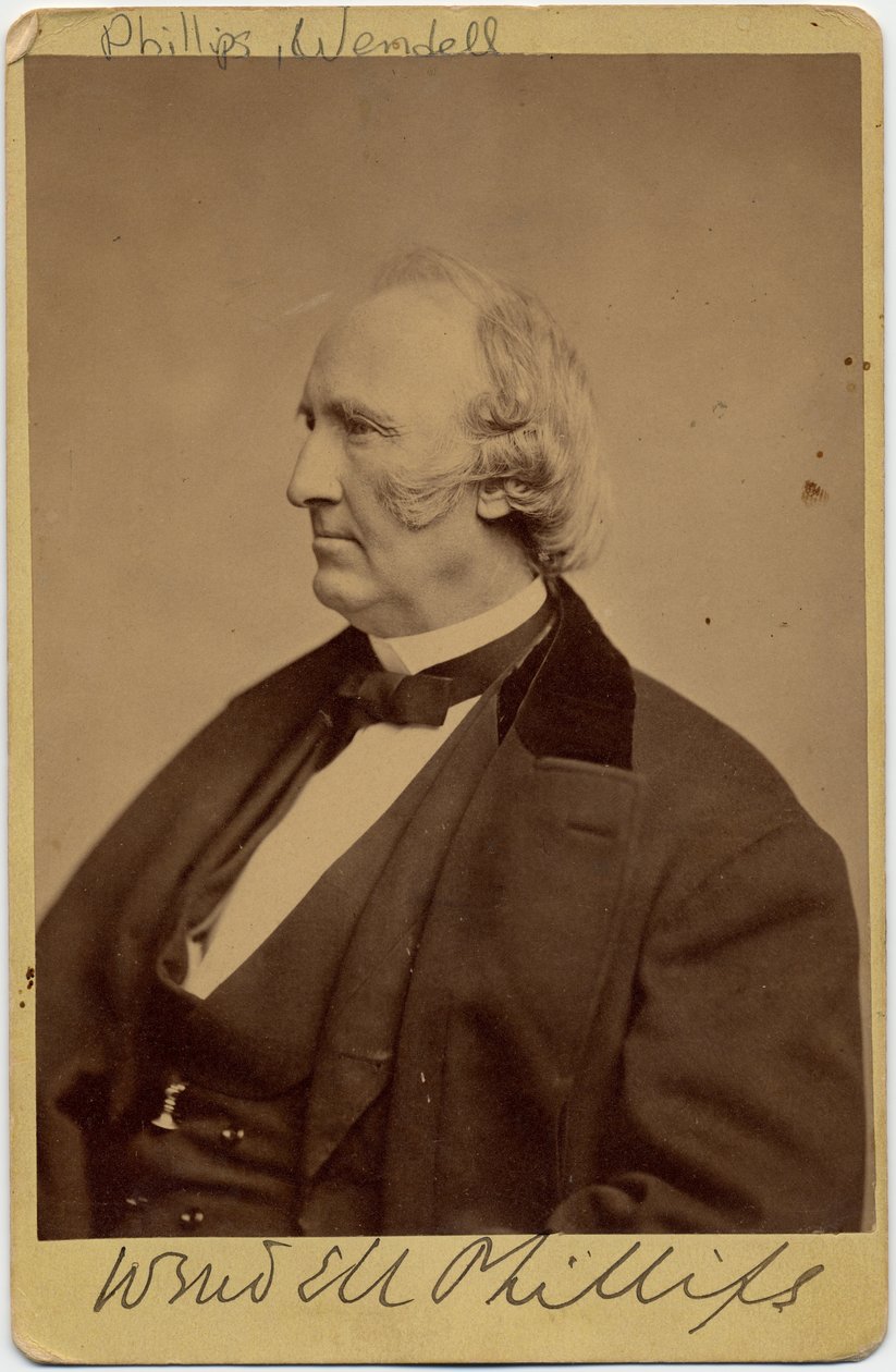 Wendell Phillips (1811-84), amerikkalainen abolitionisti ja intiaanien puolestapuhuja (albumikuva) tekijältä American Photographer