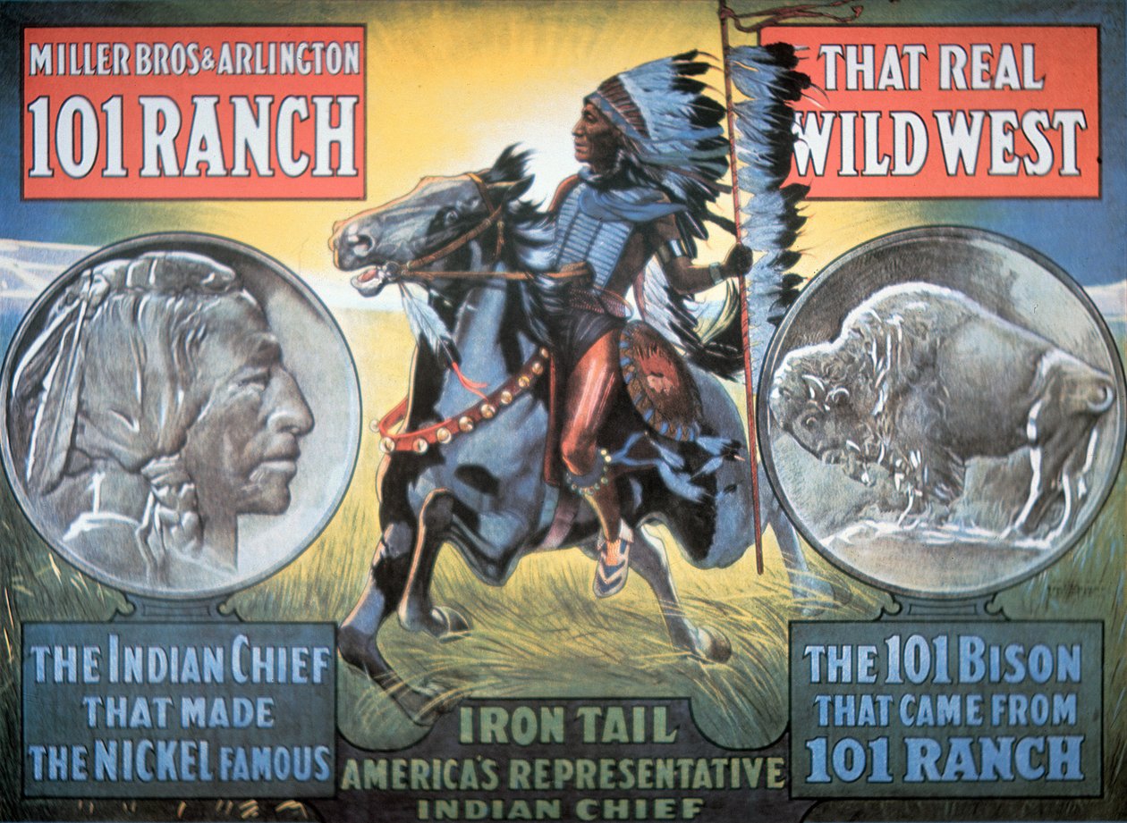 101 Ranch Wild West Show -juliste, jossa on "Iron Tail" tekijältä American School