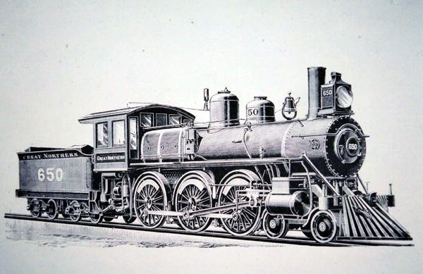 4-6-0 Tavallinen kymmenenpyöräinen juna (kaiverrus) tekijältä American School