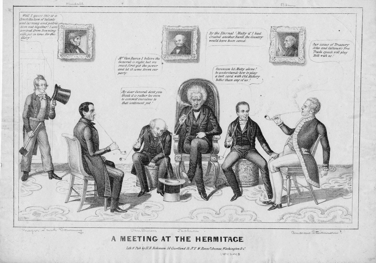 Tapaaminen Eremitaašissa, julkaisija H R Robinson, New York ja Washington, n. 1842-43 tekijältä American School
