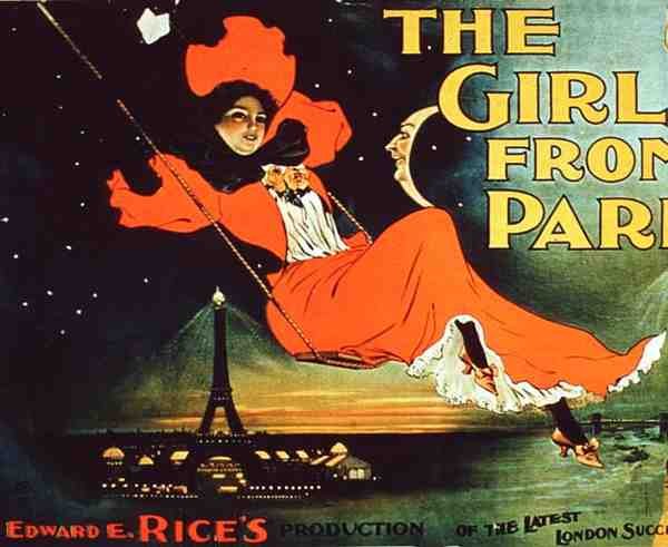 Mainos Edward E. Ricen teokseen "The Girl from Paris" (värilitho) tekijältä American School