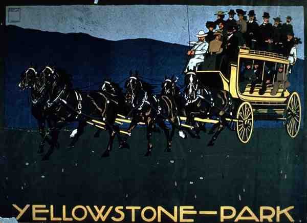 Yellowstone Parkin mainos (värilitho) tekijältä American School