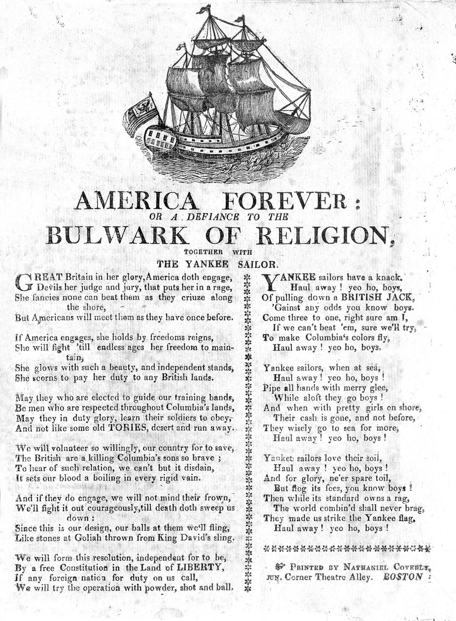 America Forever or a Defiance to the Bulwark of Religion yhdessä Yankee Sailorin kanssa (sanomalehtipaperi) tekijältä American School