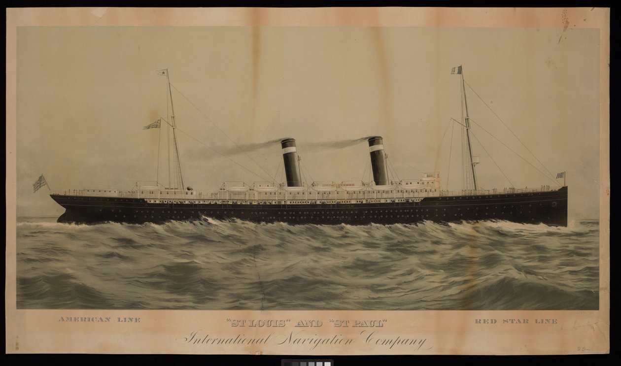 American Line St Louis and St Paul Red Star Line International Navigation Company (kromolitografia) (kromolitografia) tekijältä American School