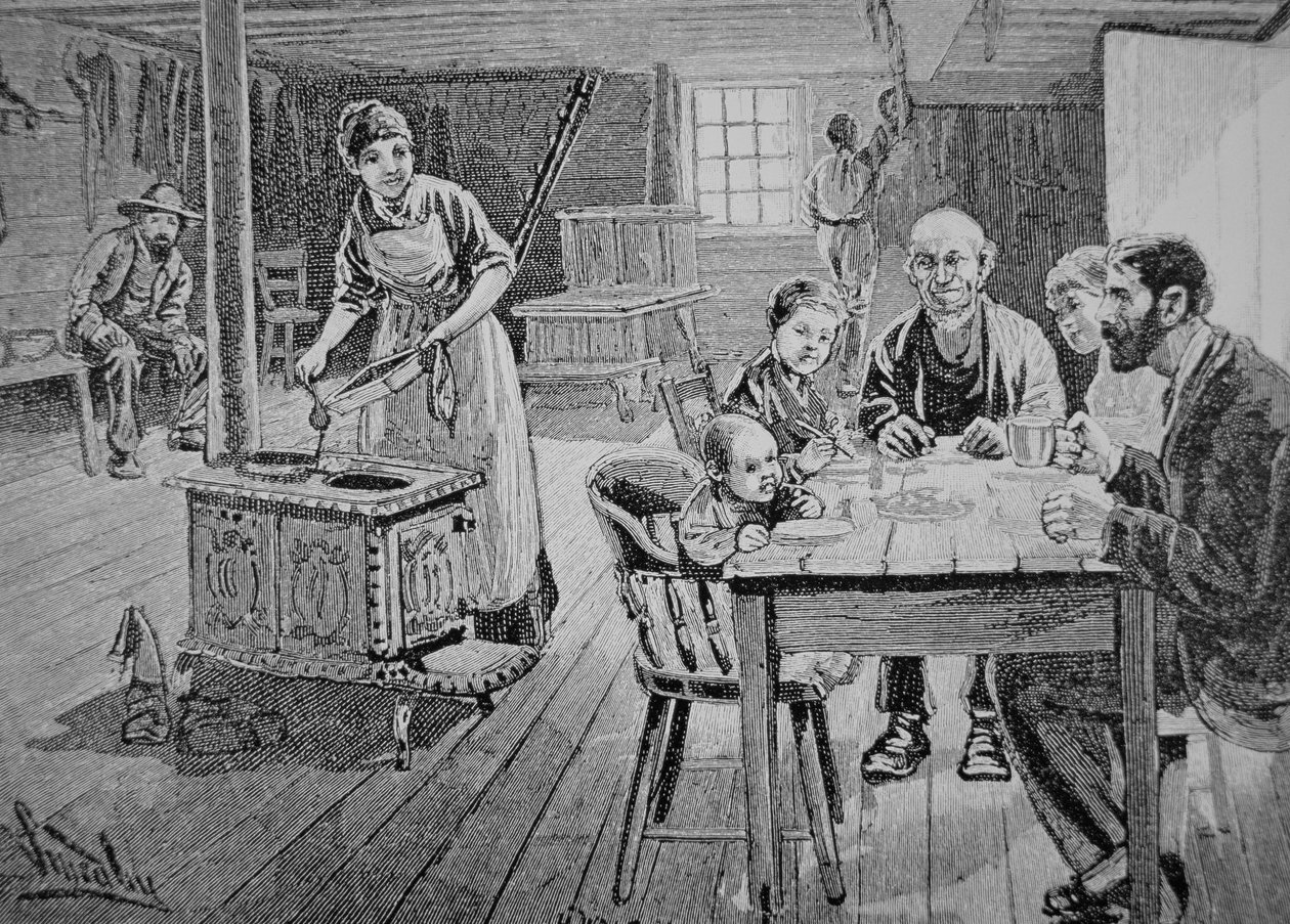 Amerikkalainen kotitila (kaiverrus) tekijältä American School