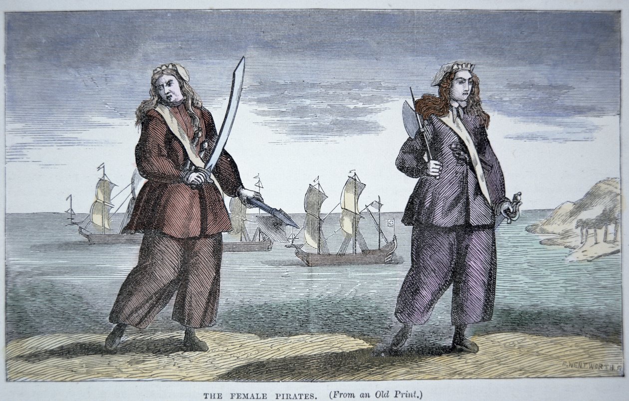 Anne Bonny (s.1697) ja Mary Read (värikaiverrus) tekijältä American School