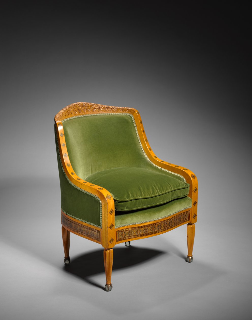 Käsituoli, suunnitellut Tiffany Studios, USA, n. 1890 tekijältä American School