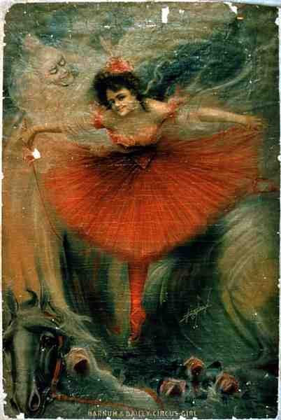 "Barnum ja Bailey Circus Girl" (väri litho) tekijältä American School