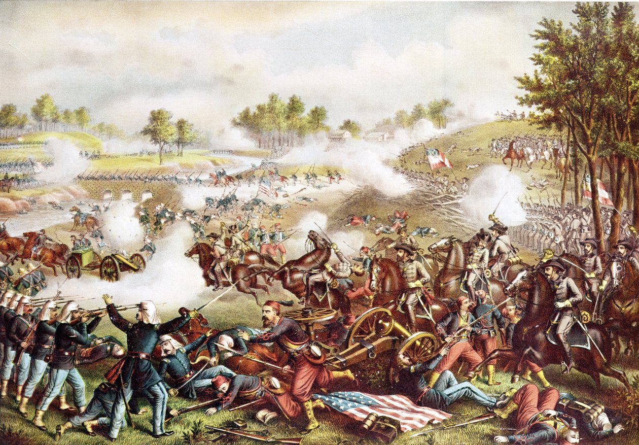 Battle of Bull Run, 21. heinäkuuta 1861, julkaistu 1889 tekijältä American School
