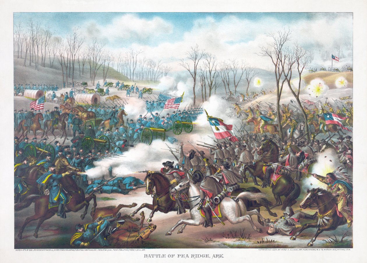 Battle of Pea Ridge, Arkansas, pubi. Kurz & Allison, 1889 tekijältä American School