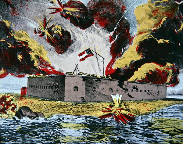 Fort Pulaskin pommittaminen Cockspur Islandilla Georgiassa tekijältä American School