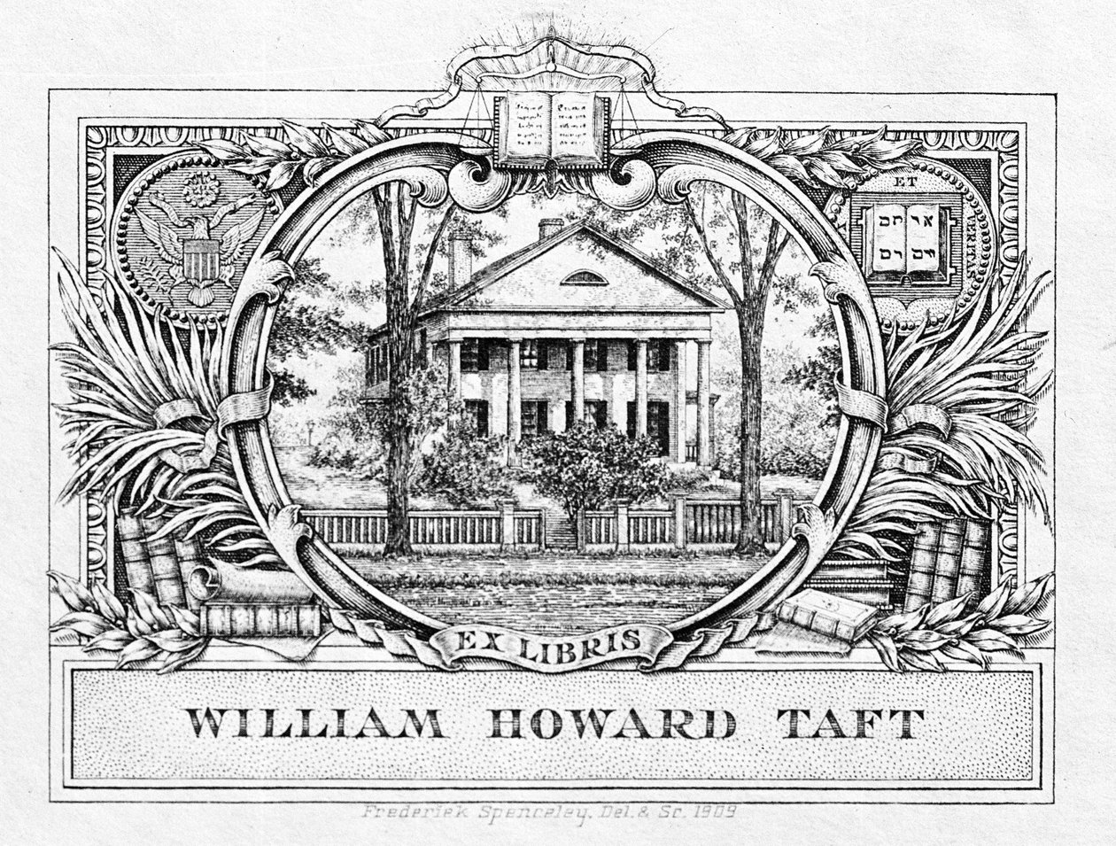 Presidentti William H. Taftin (1857-1930) kirjakilpi 1909 (painettu) tekijältä American School