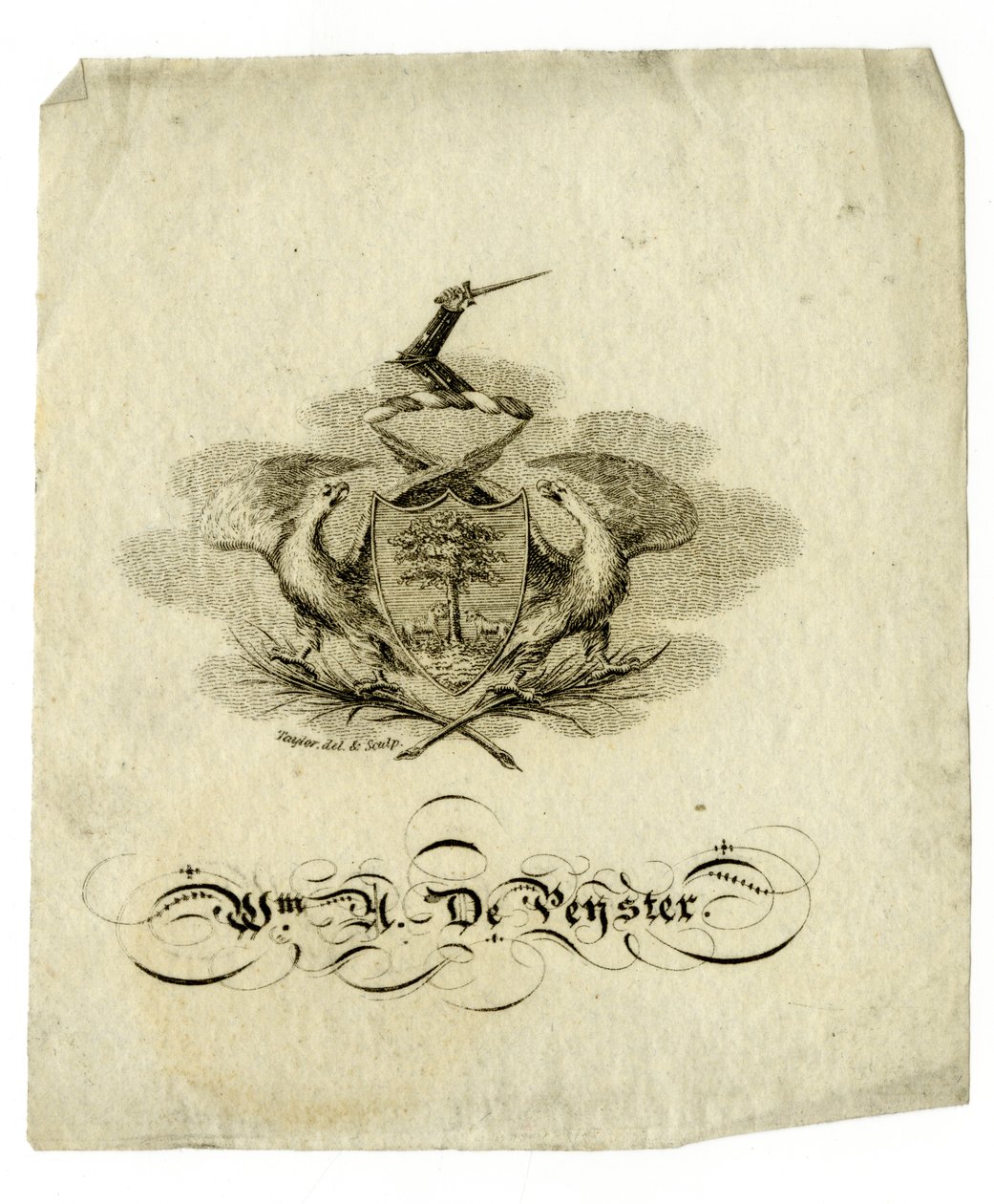 William Axtell De Peysterin (1793-1856) kirjakilpi, n. 1840 tekijältä American School