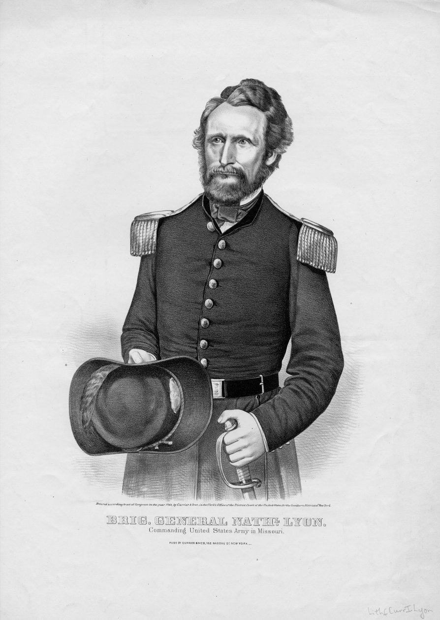 Prik. Kenraali Nathl. Lyon, pubi. kirjoittanut Currier & Ives, 1861 tekijältä American School
