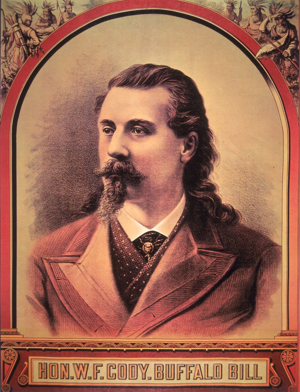 Buffalo Bill (1846-1917) 1886 (väri litho) tekijältä American School
