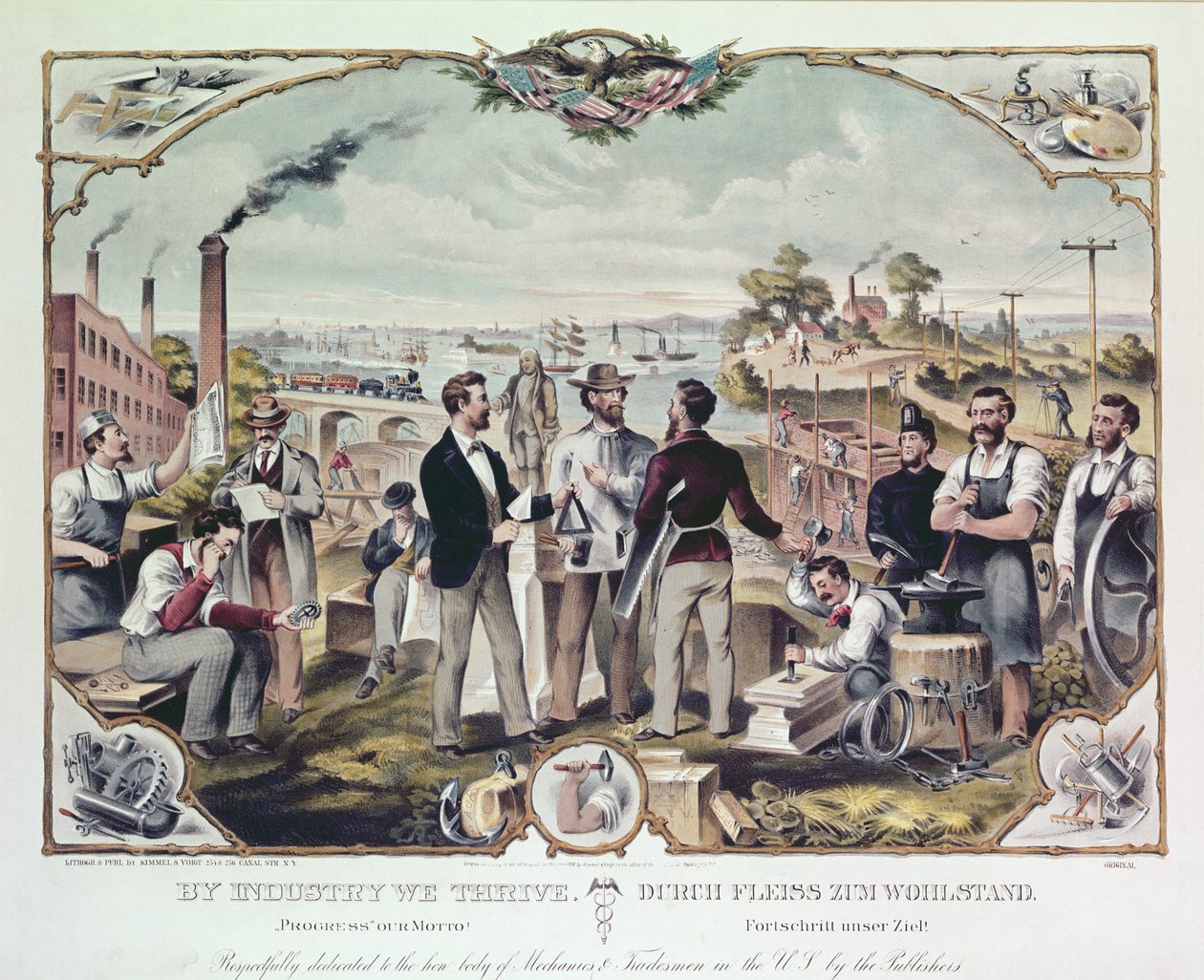 Tekijä Industry We Thrive, julkaisija Kimmel ja Voigt, 1873 tekijältä American School