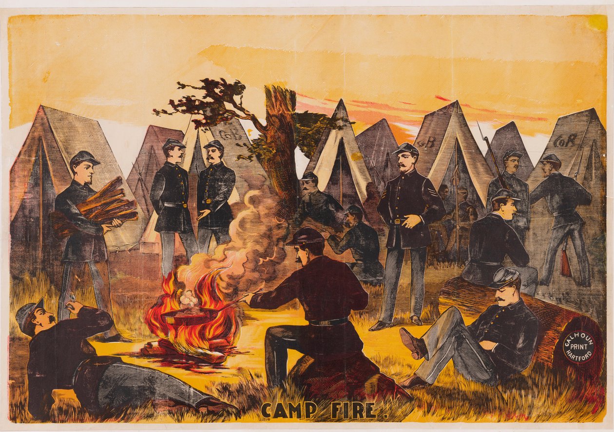 Leirin tuli, pubi. c1865 värilitografia tekijältä American School